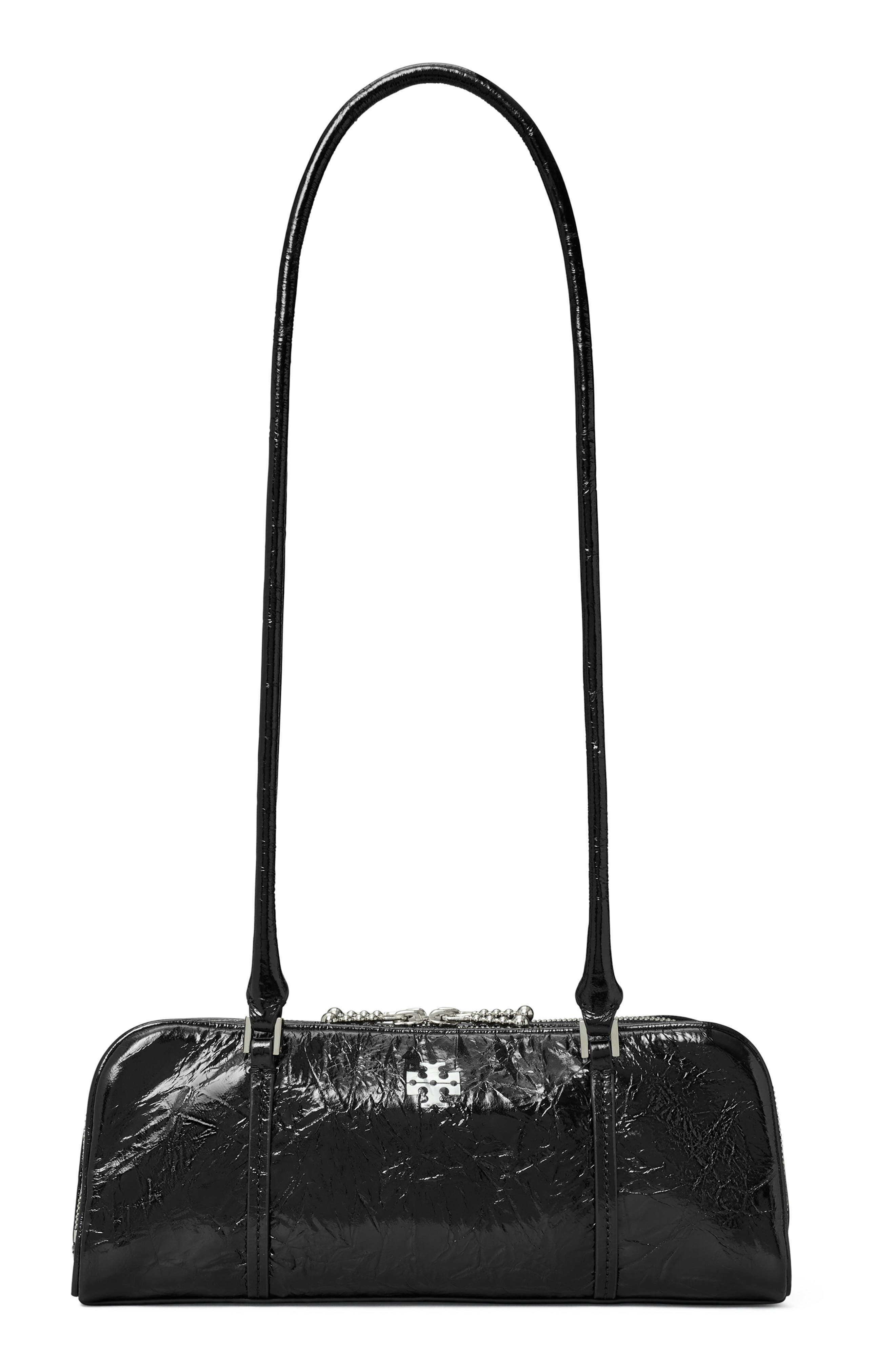 Tory Burch Micro Marshmallow T Monogram Crinkle Leather Satchel, Main, color, 