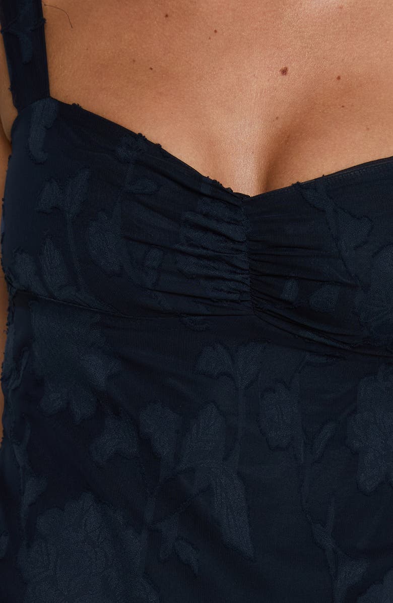 Princess Polly Mcbeath Floral Jacquard Minidress, Alternate, color, Navy Burnout