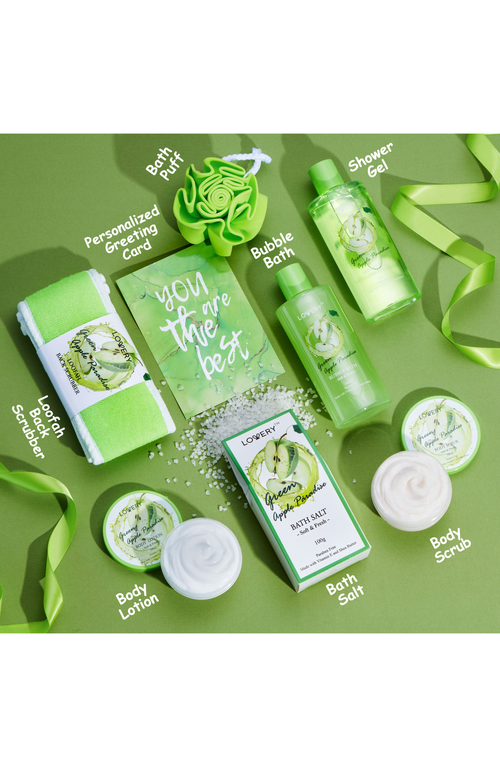 Lovery Green Apple Paradise Teacher's Appreciation Aromatherapy Basket In Green Apple