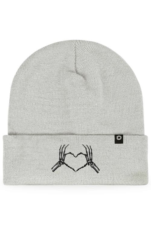 Dalix Heart Of Bones Beanie In Light Gray