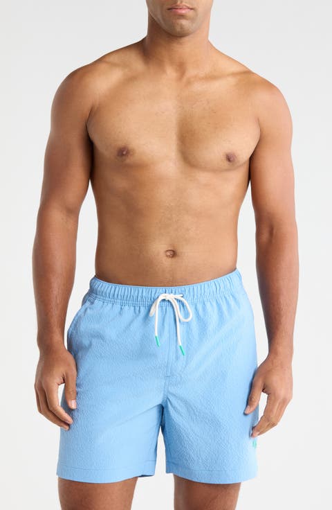 Naples Surf Seersucker Volley Swim Trunks