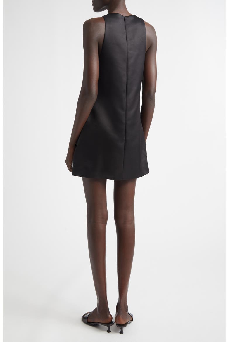 The Joelle Virgin Wool & Silk Sateen Minidress, Alternate, color, BLACK