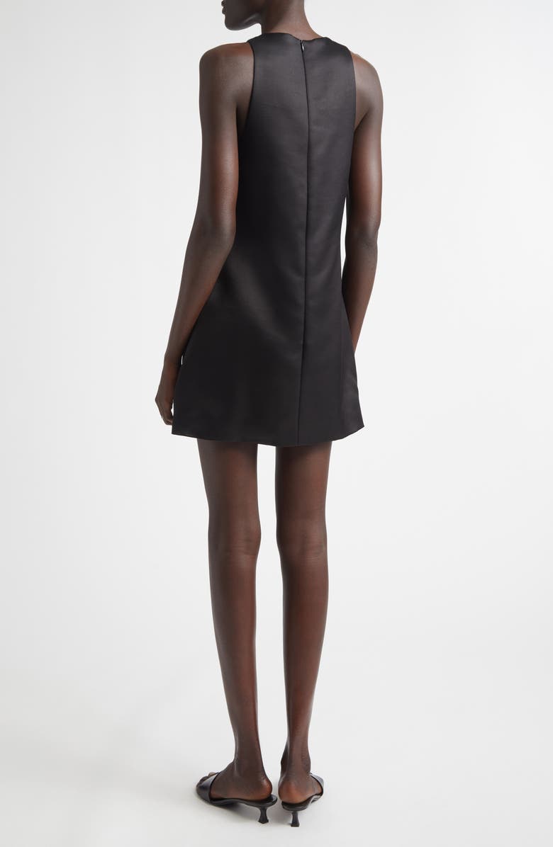 Brandon Maxwell The Joelle Virgin Wool & Silk Sateen Minidress, Alternate, color, Black