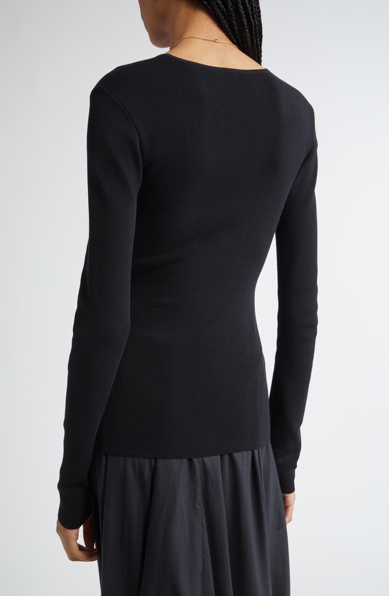 TOTEME Compact Organic Cotton Top, Alternate, color, Black