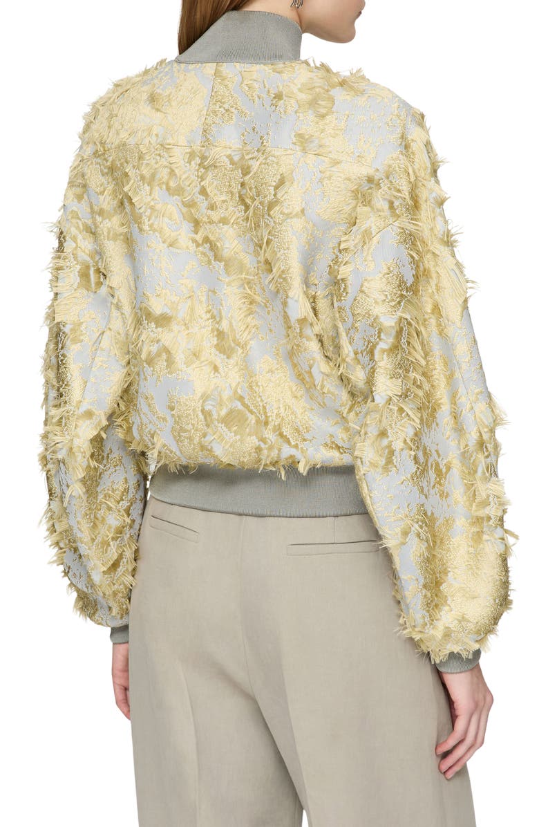 Lafayette 148 New York Pastel Dust Jacquard Fringe Dolman Sleeve Bomber Jacket, Alternate, color, 