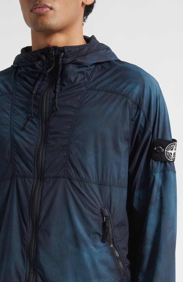 Stone Island Dégradé Water Repellent Nylon Hooded Jacket, Alternate, color, V0029 Black
