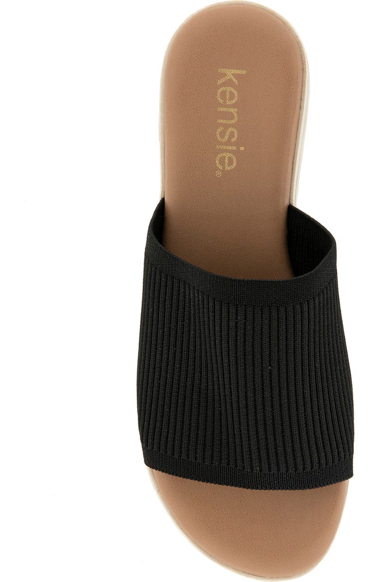 Kensie Ellie Wedge Slide Sandal, Alternate, color, Black
