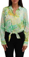 SUNNY LEIGH Long Sleeve Tie Front Button-Up Shirt