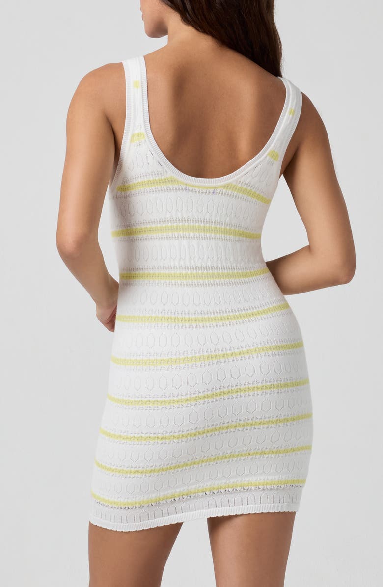 Florence by Mills Stripe Pointelle Stitch Minidress, Alternate, color, Bright White/ Capri