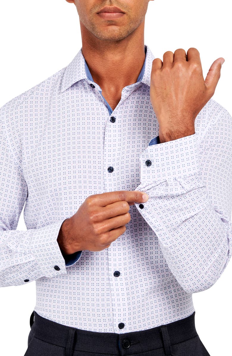 W.R.K Slim Fit Geometric Dot Performance Stretch Dress Shirt, Alternate, color, 