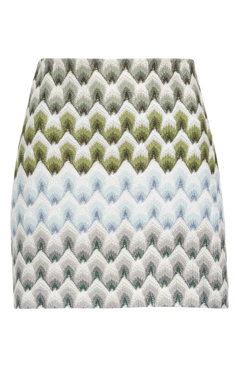 Metallic Jacquard Miniskirt