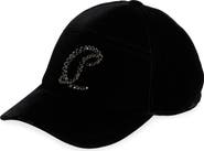 Christian Louboutin Mooncrest Crystal Embellished Adjustable Velvet Baseball Cap