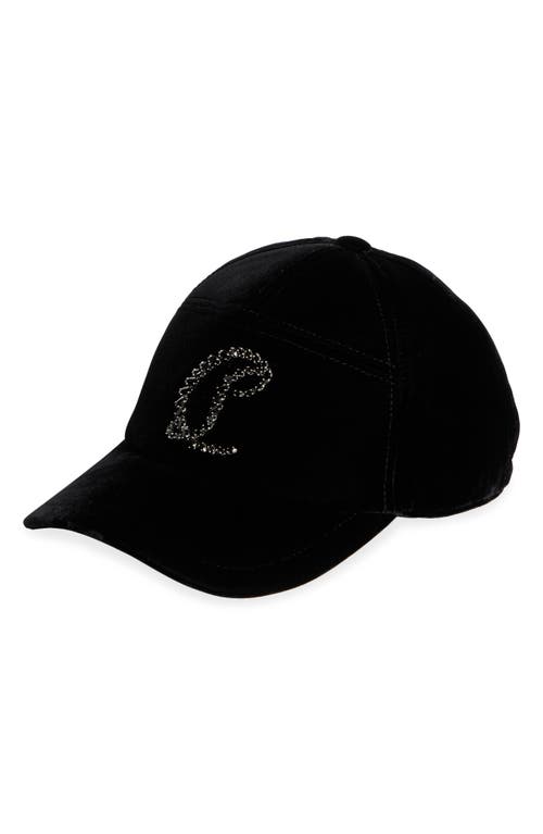 Christian Louboutin Mooncrest Crystal Embellished Adjustable Velvet Baseball Cap