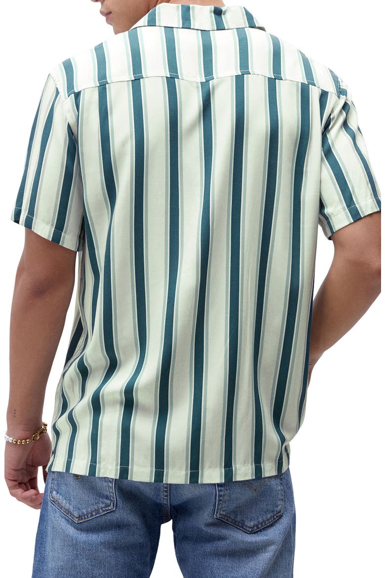 Stripe Short Sleeve Button-Up Shirt, Alternate, color, WHITE/ BLUE