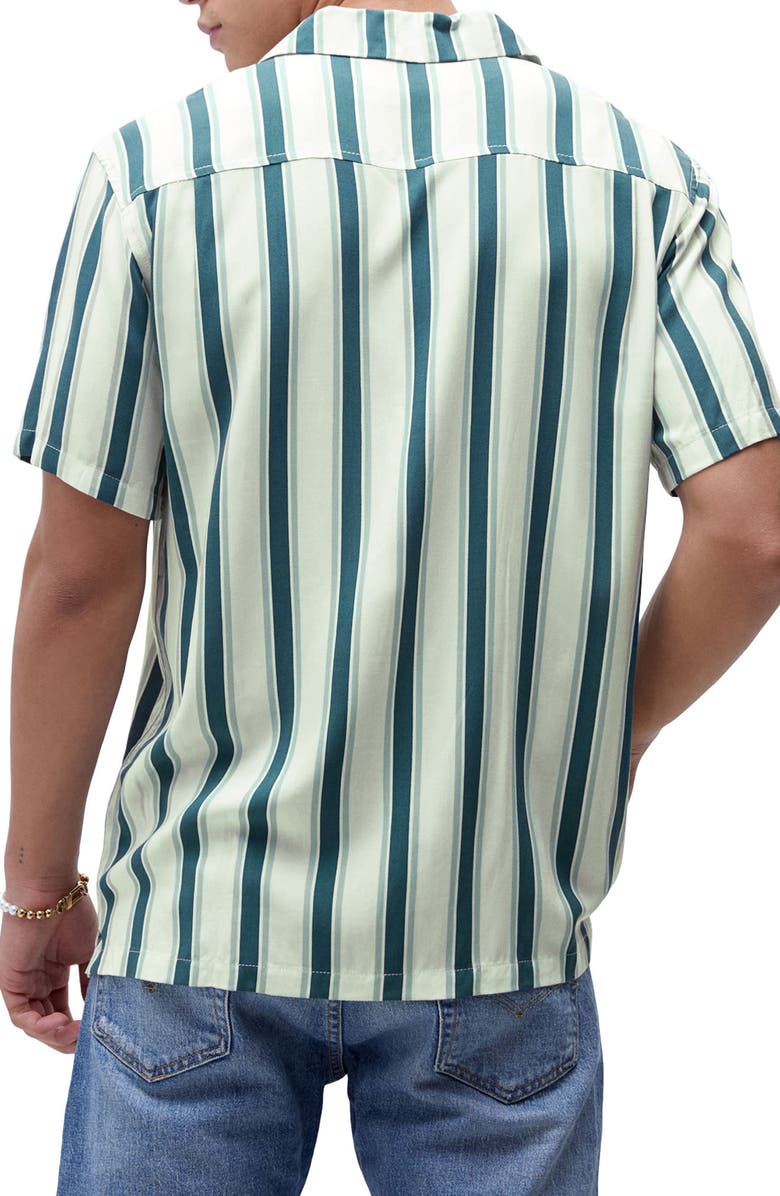 PacSun Stripe Short Sleeve Button-Up Shirt, Alternate, color, 