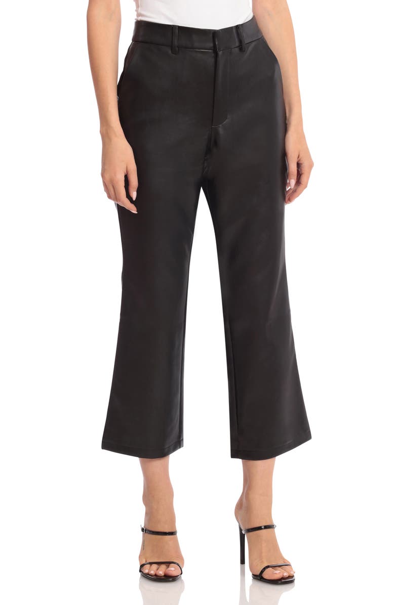 Avec Les Filles Faux Leather Flare Crop Pants, Alternate, color, 