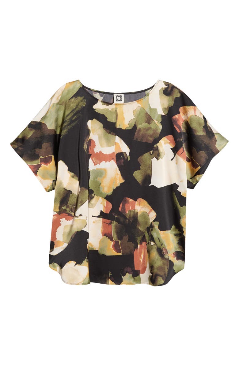 Anne Klein Floral Print Top, Main, color, Bay Leaf Multi