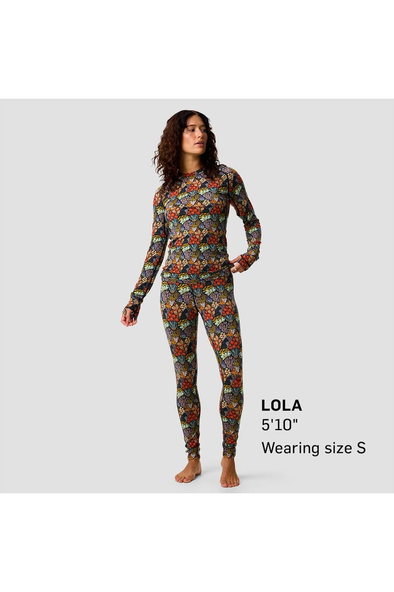 Women's Bga Cedars Rws Merino Lt-wt Baselayer Crew Top, Alternate, color, Superbloom Print