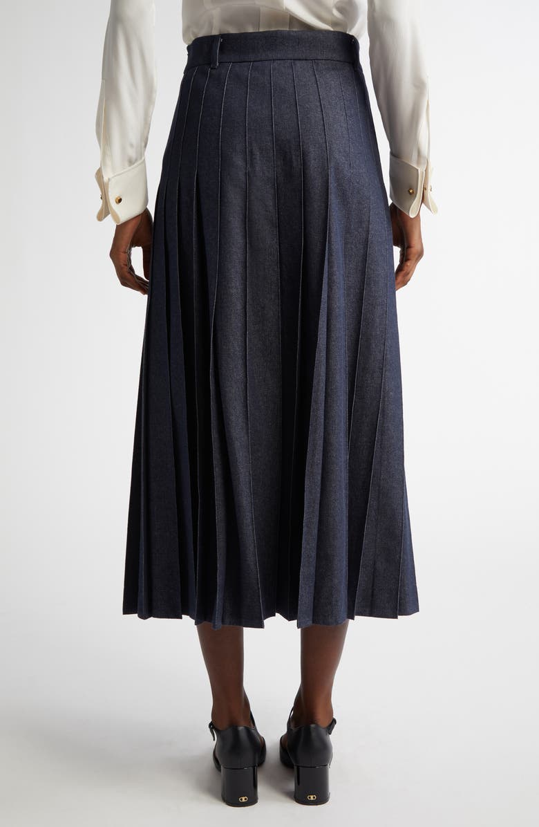 Max Mara Vale Pleated Denim Skirt, Alternate, color, 