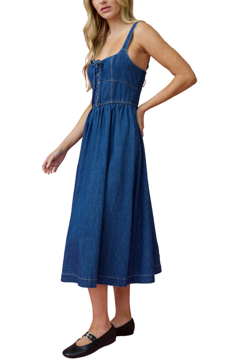 Blu Pepper Lace-Up Midi Dress, Alternate, color,