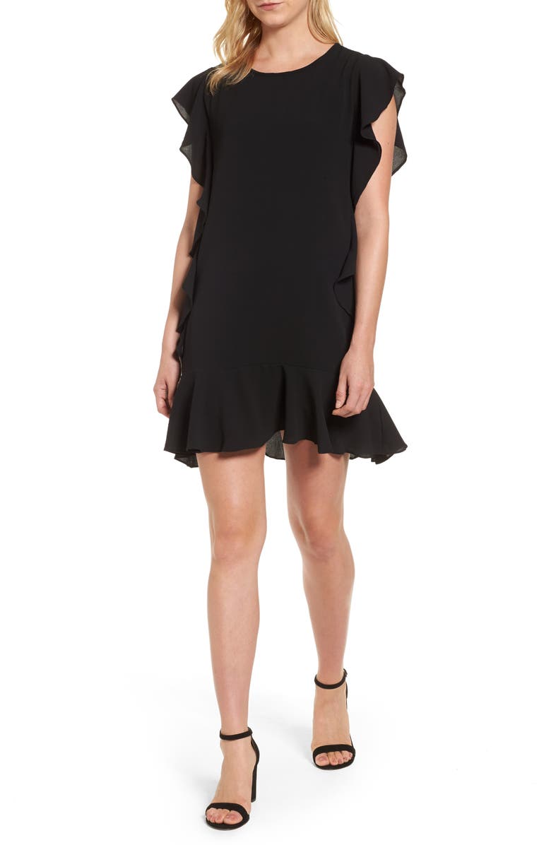 Bobeau Flutter Sleeve Shift Dress, Main, color,
