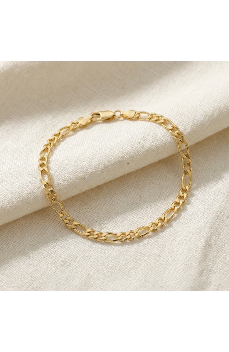 Bliss Diamond 14k Gold-filled Figaro Link Bracelet, Alternate, color, 14K Yellow Gold