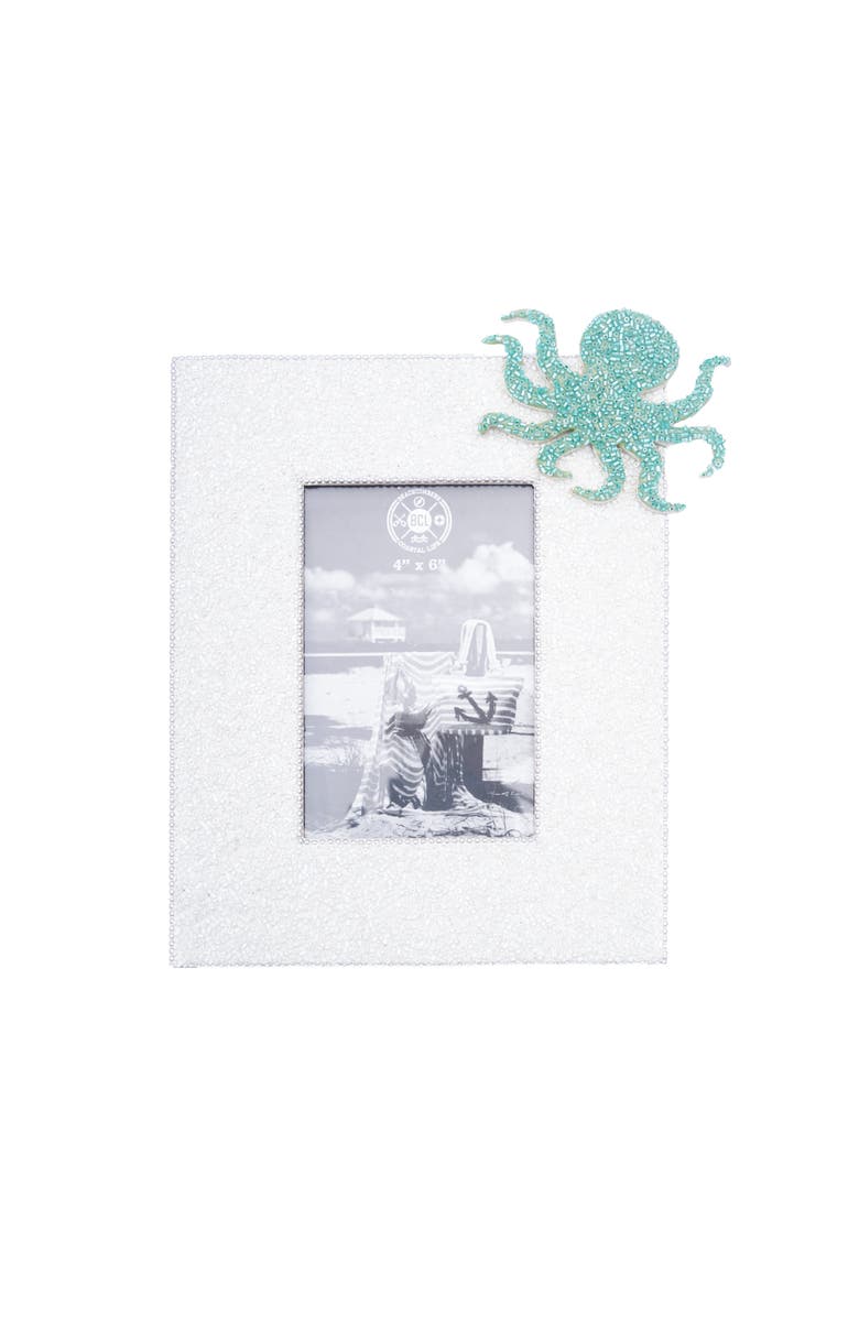 Beachcombers Octopus Photo Frame 9.5 X 7.5 X 0.5 Inches., Main, color, White