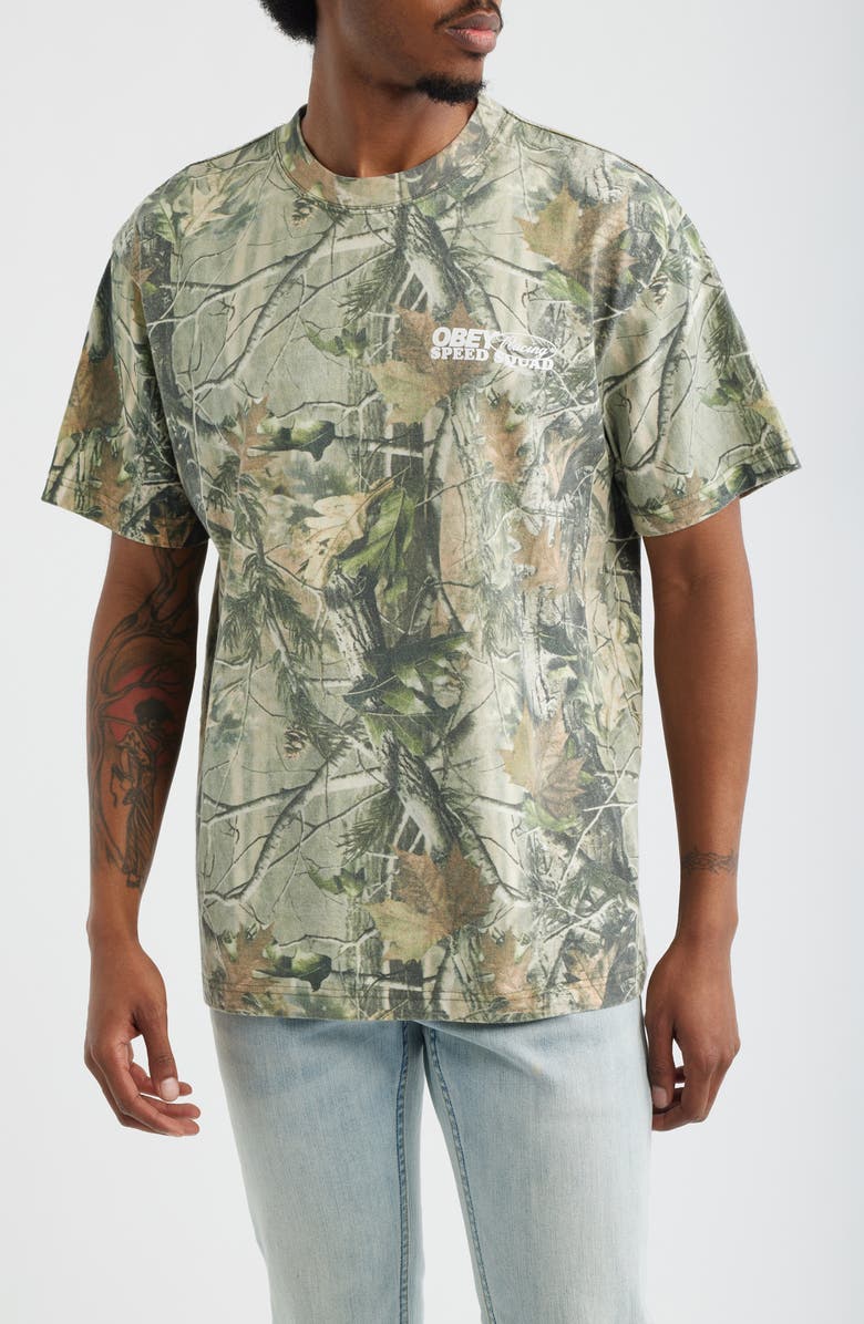 Obey Speed Squad Graphic T-Shirt, Main, color, Leaf Camo