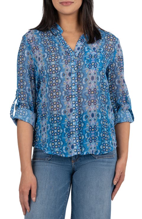 Jasmine Chiffon Button-Up Shirt