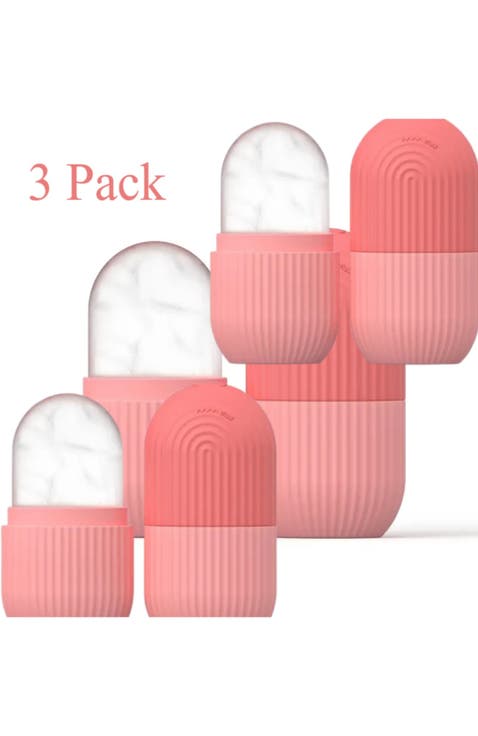 3-Pack Reusable Face Ice Roller - Silicone Beauty Cube Mold
