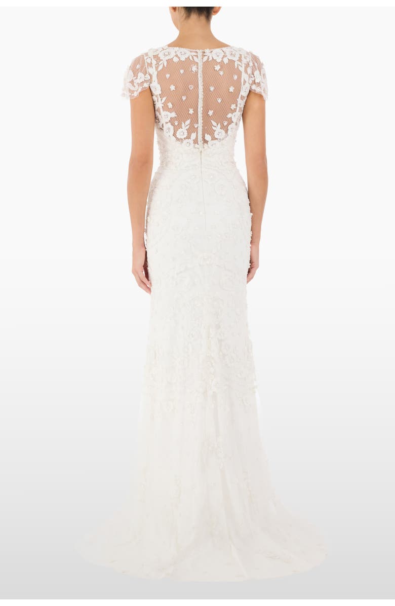 Jenny Packham Sweet Juliet Floral Lace Dress, Alternate, color, Ivory