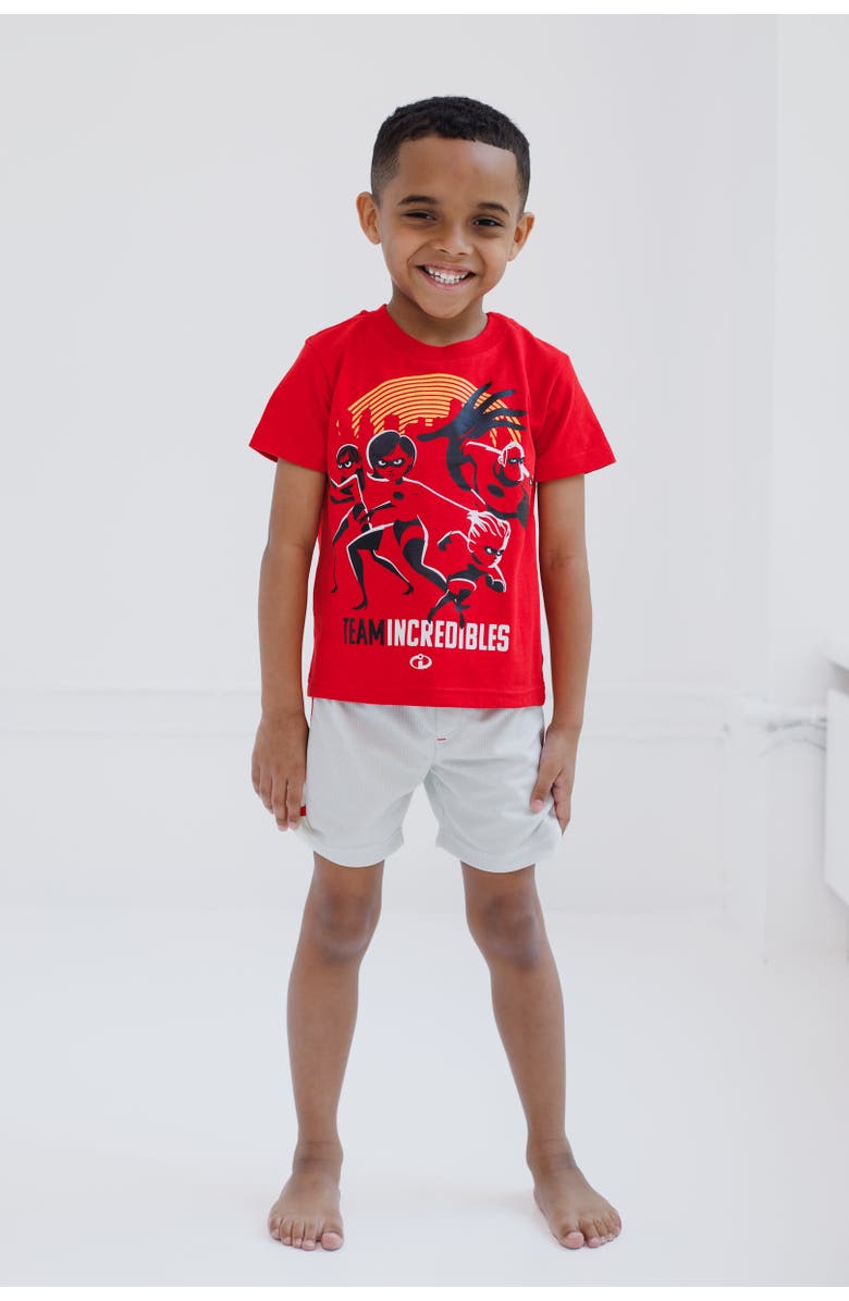 Disney T-Shirt & Mesh Shorts Set, Alternate, color, Incredibles Red Grey