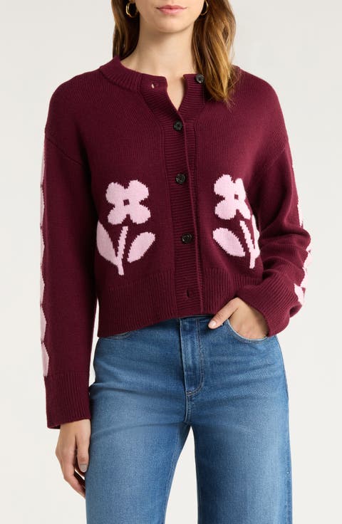 Mavie Intarsia Floral Cardigan