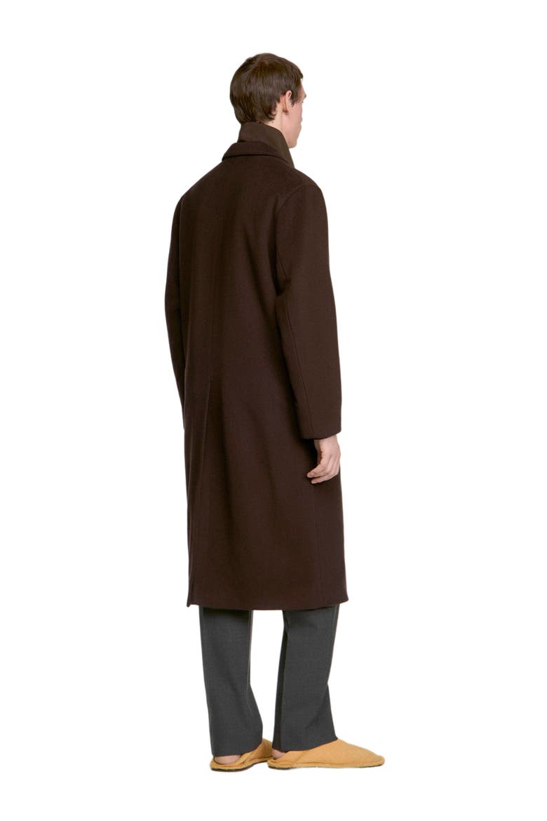Long wool and cashmere coat, Alternate, color, Chocolate