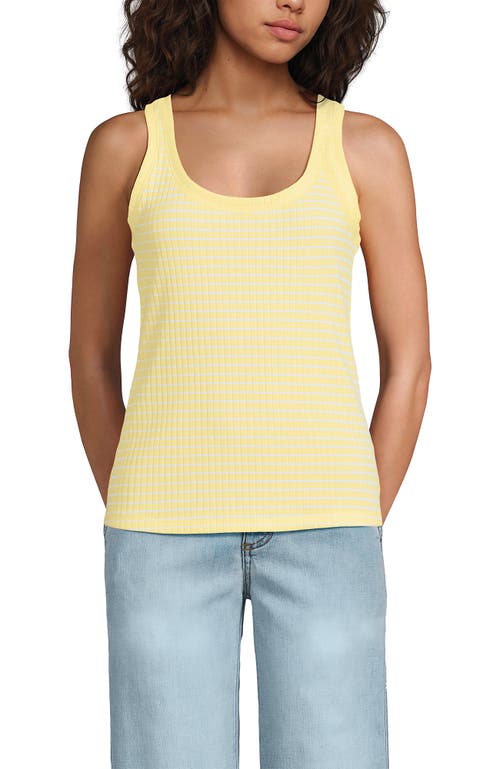 LANDS' END LANDS' END POINTELLE RIB UNECK TANK 