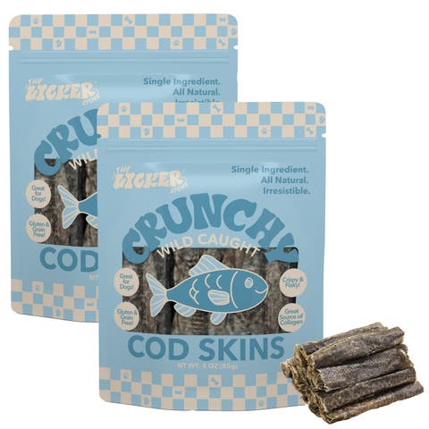 Gluten and Grain-Free Omega-3 Single Ingredient Crunchy Dried Cod Skin for Dogs