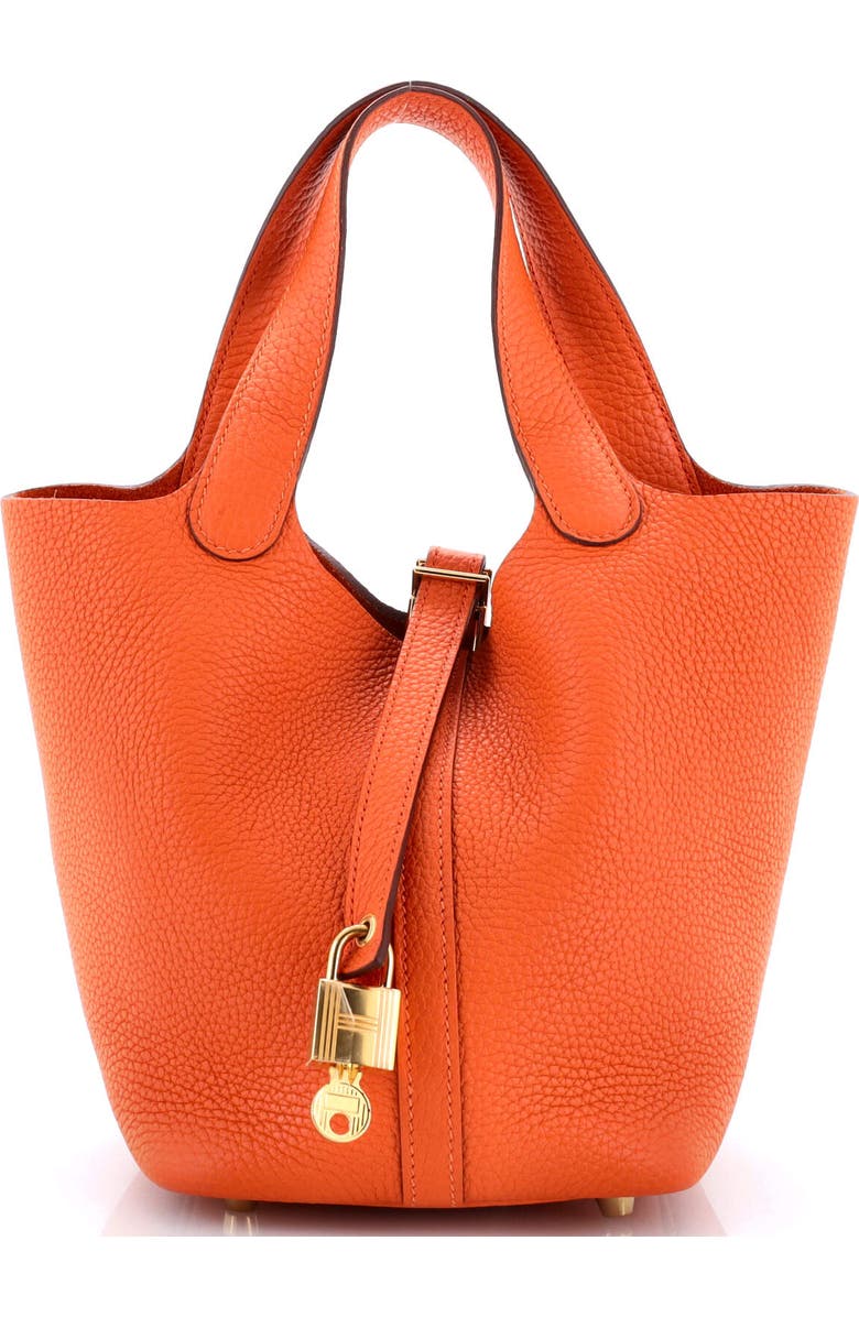 Pre-Owned Hermes Picotin Lock Bag Clemence PM, Main, color, Orange H