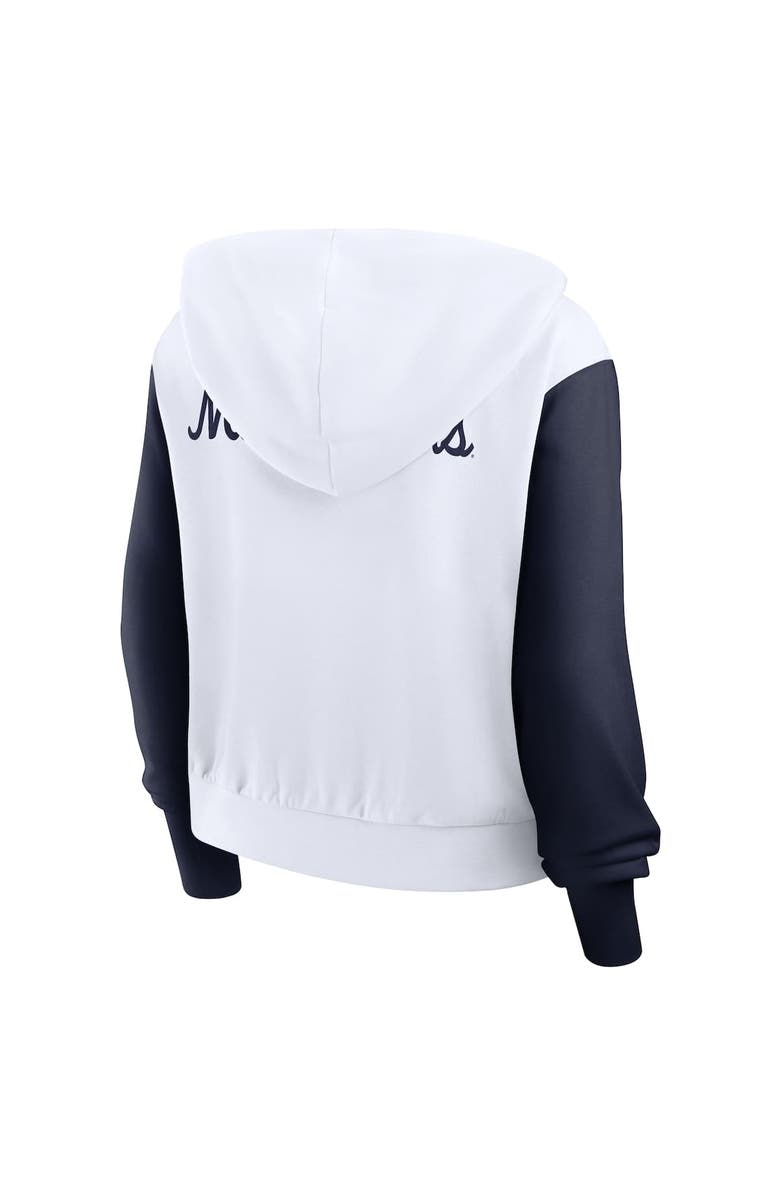 Nike Women's Nike White West Virginia Mountaineers Cropped Beyond Capability Color-Block Script Full-Zip Hoodie, Alternate, color, White