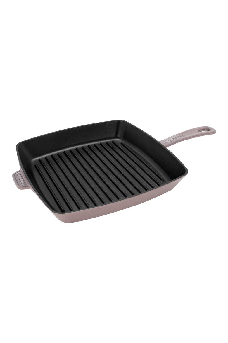 12-Inch Square Enameled Cast Iron Grill Pan, Main, color, LILAC