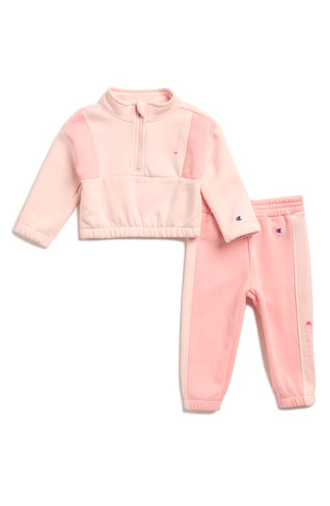 Colorblock Quarter Zip Pullover & Jogger Set (Baby)