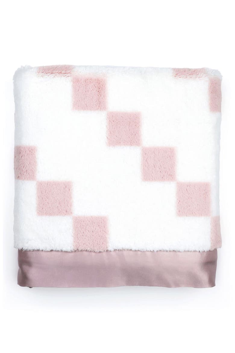 Stairway Luxe Strand Faux Fur Blanket, Main, color, DUSTY PINK