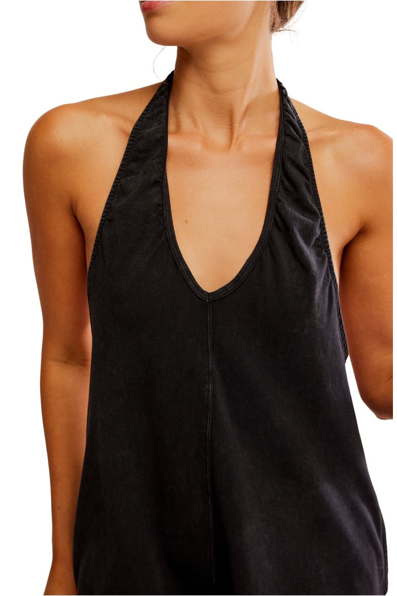 FP Movement Hot Shot Halter Romper, Alternate, color, BLACK
