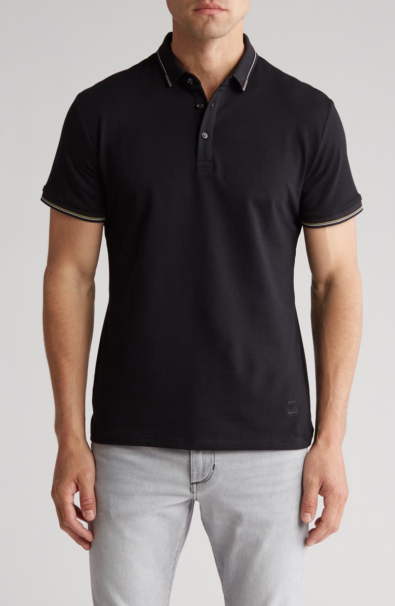T.R. PREMIUM Tipped Short Sleeve Knit Polo, Main, color, 