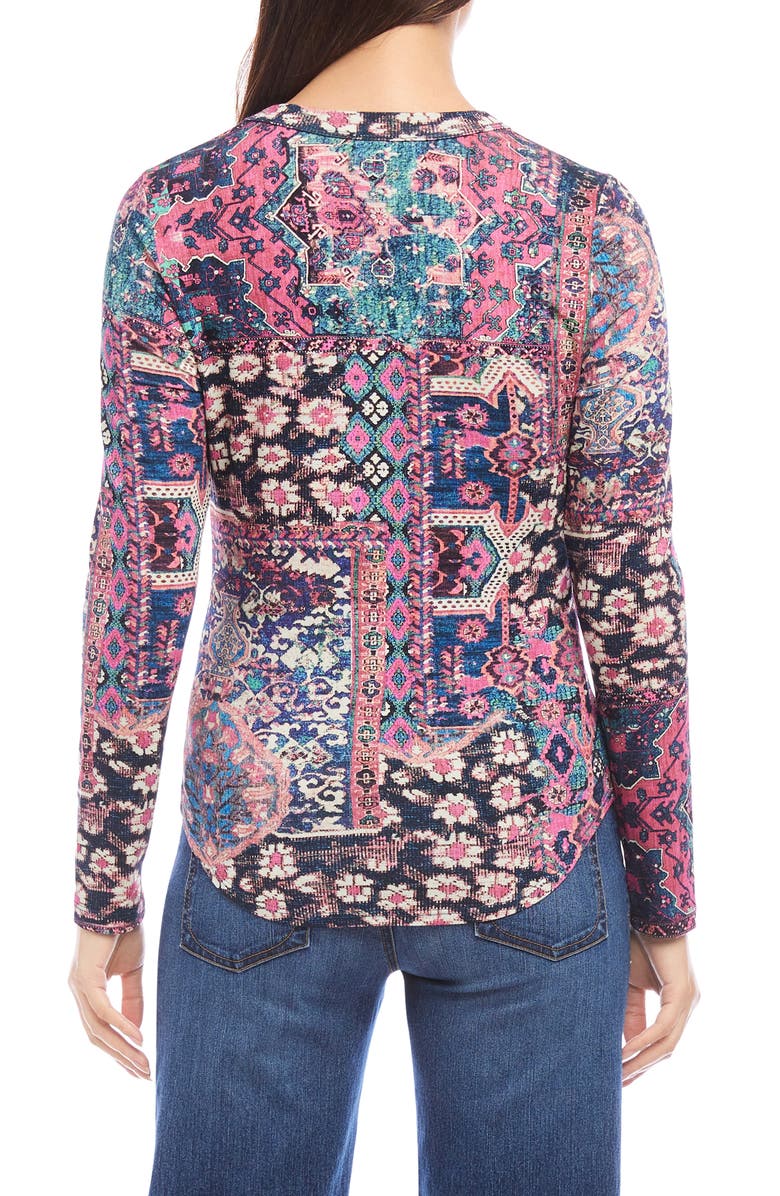 Karen Kane Print Long Sleeve Jersey Top, Alternate, color, 