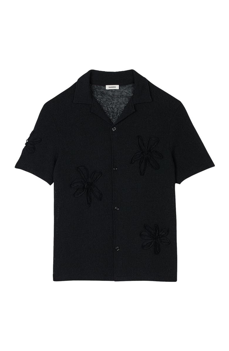 SANDRO Floral knit shirt, Alternate, color, 