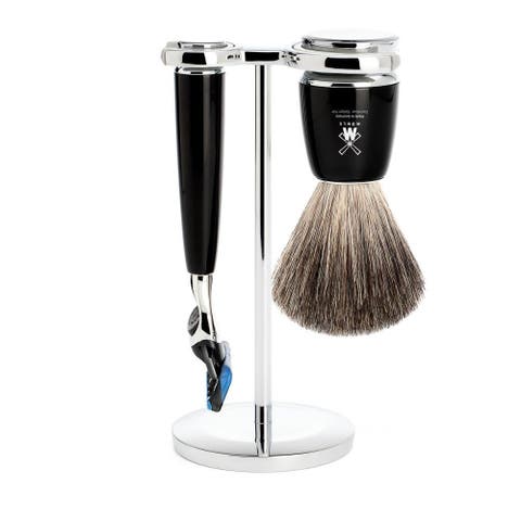 Rytmo Black 3-Piece Pure Badger & Fusion Shaving Set