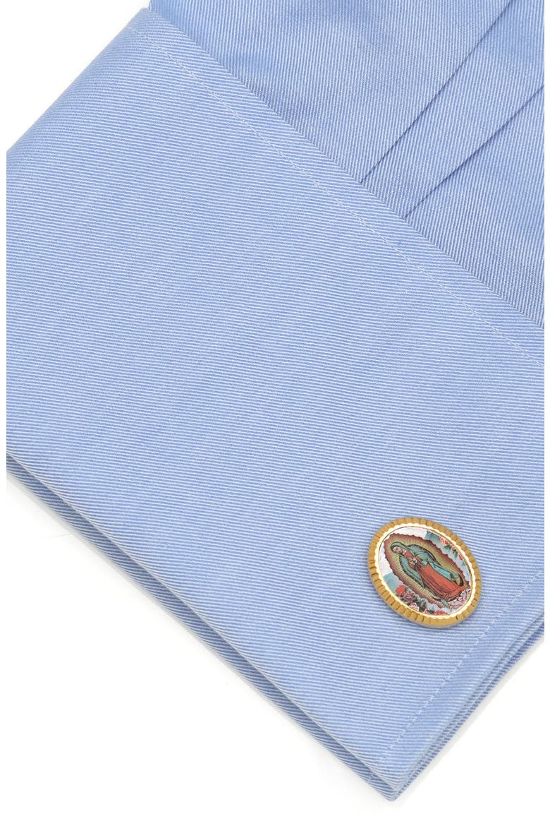 Lady Of Guadalupe Cuff Links, Alternate, color, GOLD
