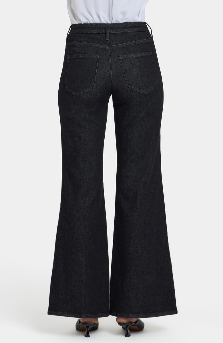 NYDJ Mia High Waist Wide Leg Palazzo Jeans, Alternate, color, Black Rinse