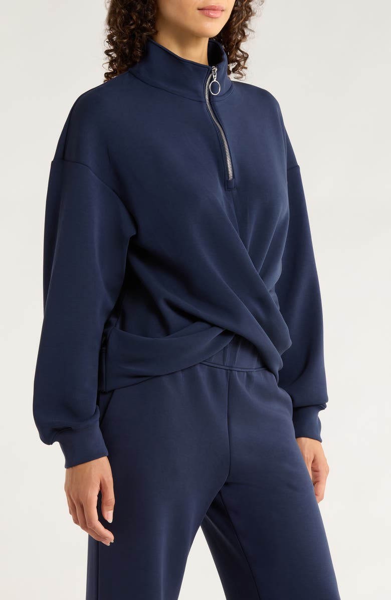 MPG Dreamweave Crossover Quarter Zip, Alternate, color, Navy Blazer