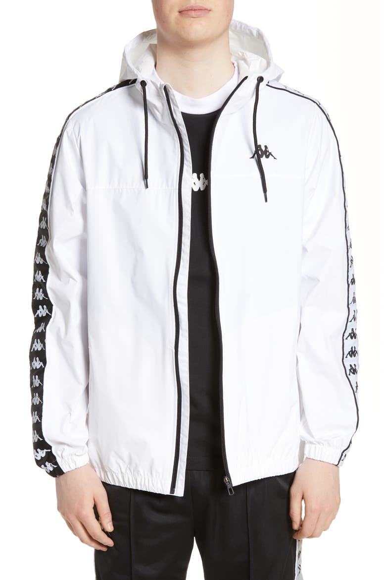 Kappa 222 Banda Dawson Jacket, Main, color, WHITE/ BLACK